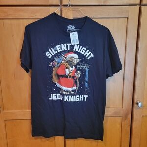 NWT Star Wars Silent Night Jedi Night Black Medium T-Shirt